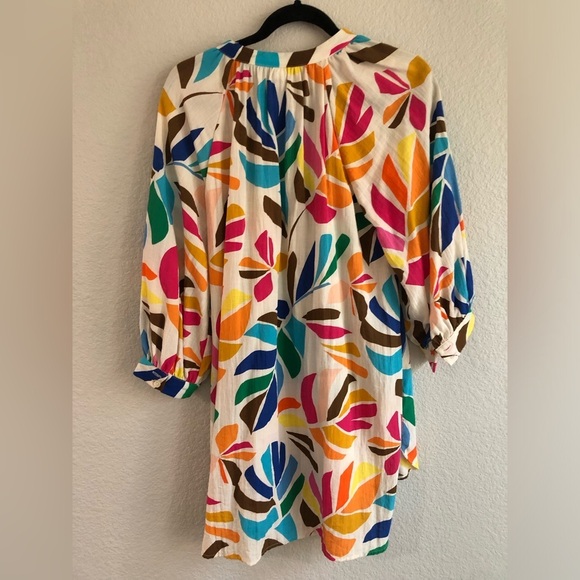 Tabitha Brown mumu style button down tunic dress multicolor coastal grandma - Picture 8 of 8